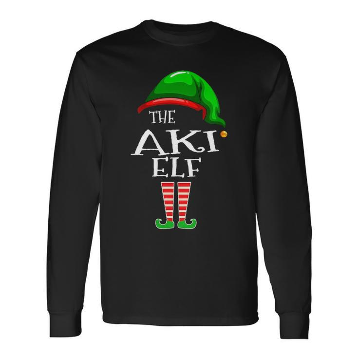 Aki Name The Aki Elf Christmas Long Sleeve T-Shirt