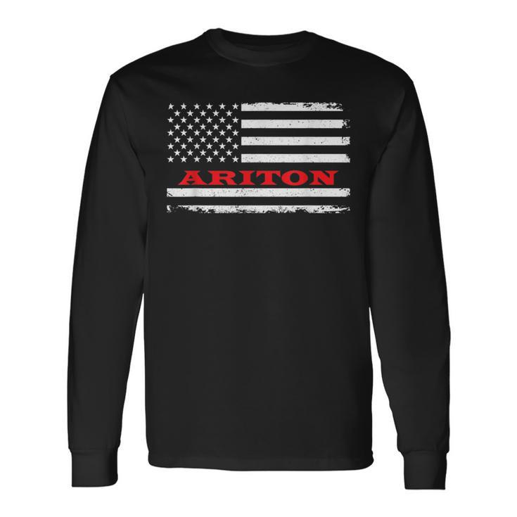 Alabama American Flag Ariton Usa Patriotic Souvenir Long Sleeve T-Shirt