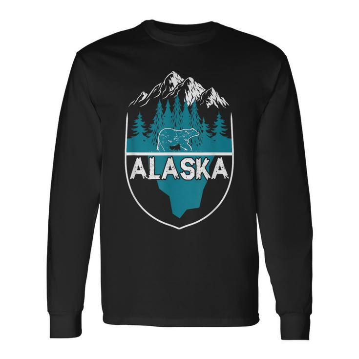 Alaska Bear Nature Alaskan Mountains Long Sleeve T-Shirt