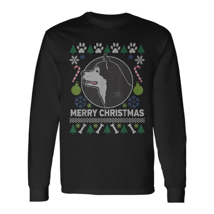 Alaskan Malamute Dog Ugly Christmas Sweaters Long Sleeve T-Shirt