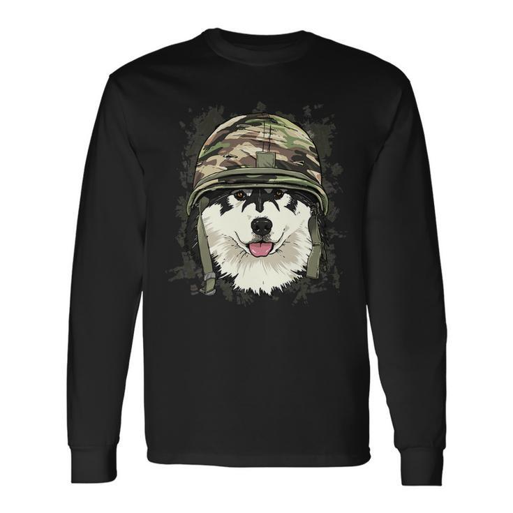 Alaskan Malamute Soldier Veteran Dogarmy Dog Lover 622 Long Sleeve T-Shirt