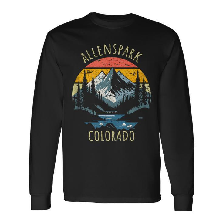 Allenspark Colorado Usa Retro Mountain Vintage Style Long Sleeve T-Shirt