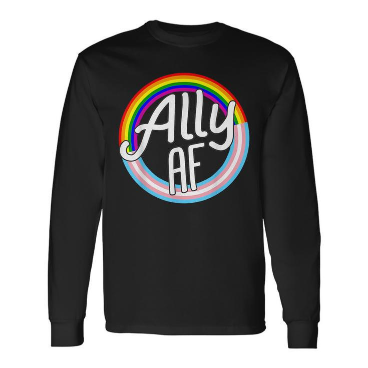 Ally Af Trans Flag Love Equality Lgbt Pride Flag Love Gay Long Sleeve T-Shirt