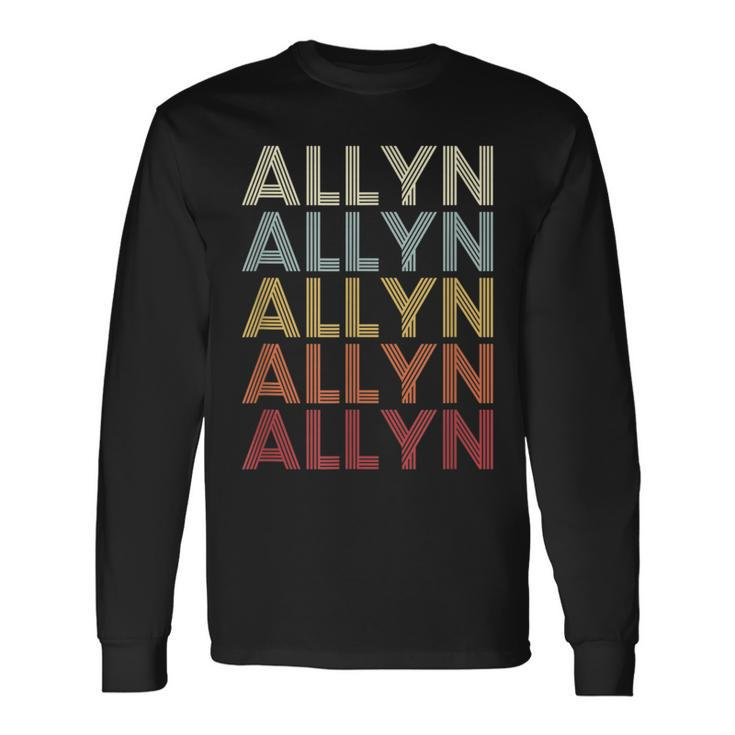 Allyn Washington Allyn Wa Retro Vintage Text Long Sleeve T-Shirt