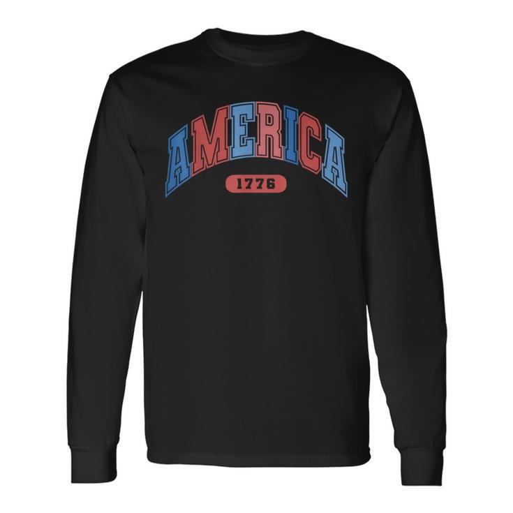 America 4Th Of July Retro Usa Memorial Day America Baseball Long Sleeve T-Shirt T-Shirt Gifts ideas