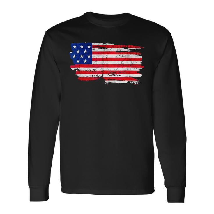 America Flag Usa Patriotic 4Th Of July Independence Day Long Sleeve T-Shirt