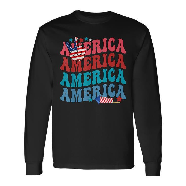 America Patriotic 4Th Fourth Of July Independence Day Long Sleeve T-Shirt