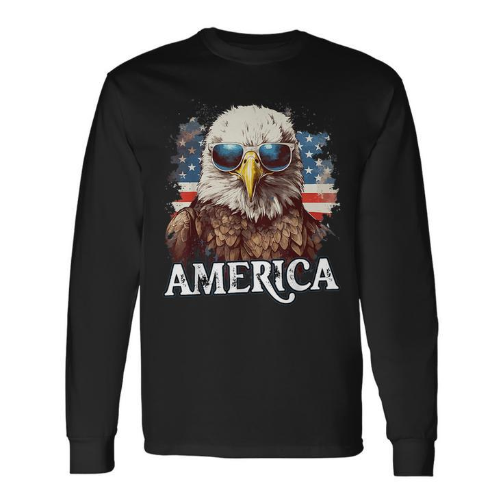America Patriotic Eagle 4Th Of July American Flag Long Sleeve T-Shirt