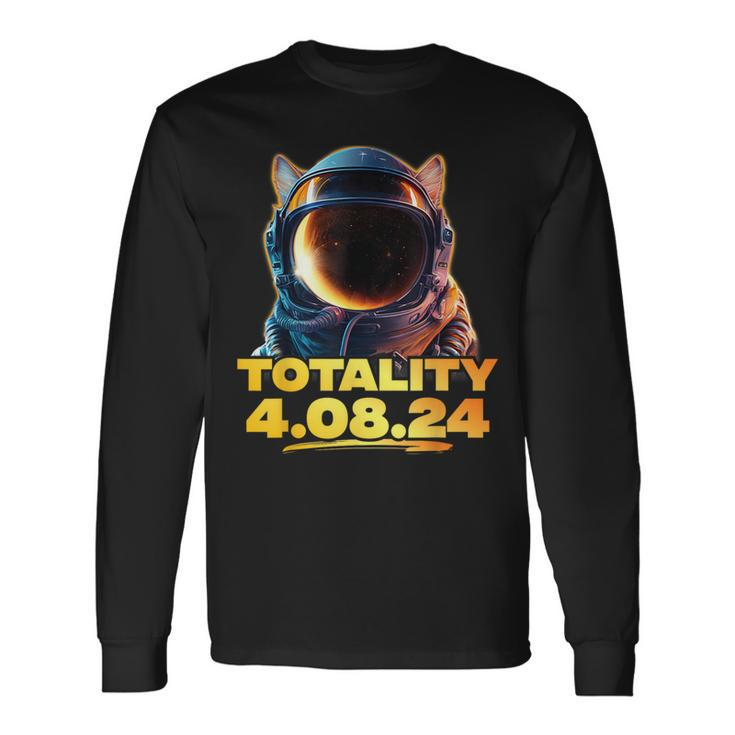 America Totality 40824 Corgi Total Solar Eclipse Dog 2024 Long Sleeve T-Shirt