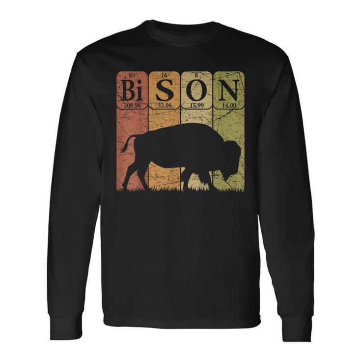 American Bison Periodic Table Elements Buffalo Retro Long Sleeve T-Shirt