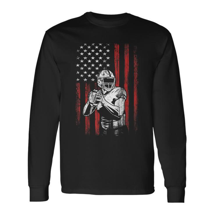 American Flag Football Team For Boys Long Sleeve T-Shirt T-Shirt