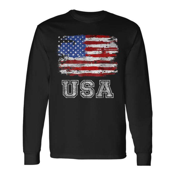 American Flag Usa United States Of America Us 4Th Of July Usa Long Sleeve T-Shirt T-Shirt