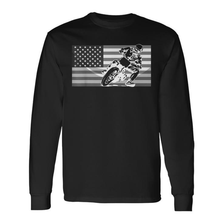 American Flat Track Motorcycle Cool Bike Rider Men's Back Print T-shirt ...