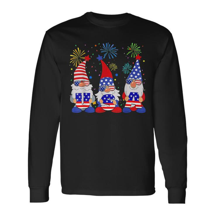 American Gnomes Sunglasses Patriotic Usa 4Th Of July Long Sleeve T-Shirt T-Shirt