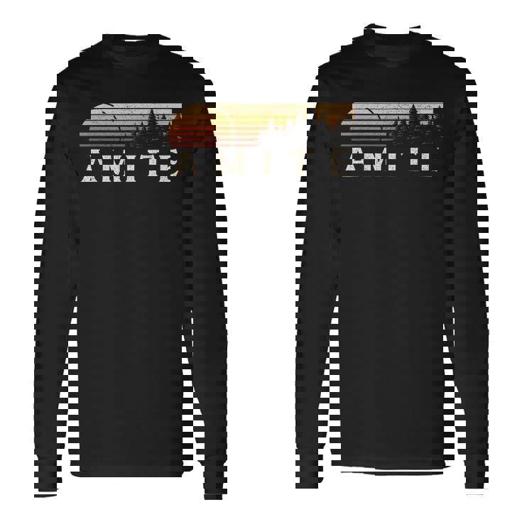 Amite La Vintage Evergreen Sunset Eighties Retro Long Sleeve T-Shirt