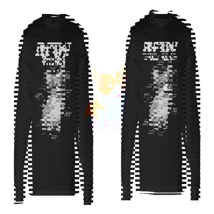 Anatomy Of A Corgi Cute Corgis Costume Corgi Lovers Corgis Long Sleeve T-Shirt T-Shirt