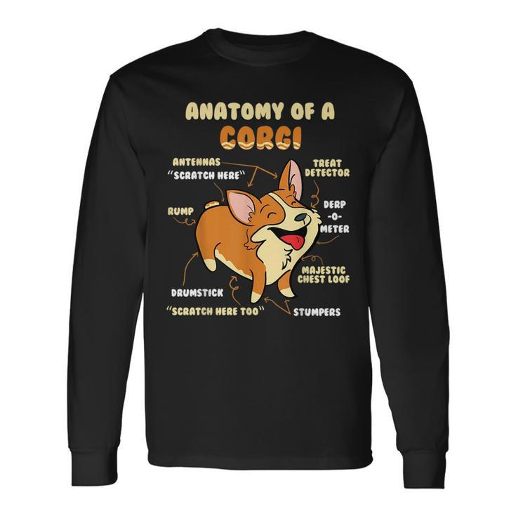 Anatomy Of A Corgi Pet Dog Lover Long Sleeve T-Shirt