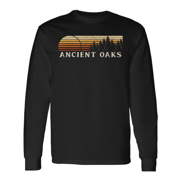 Ancient Oaks Pa Vintage Evergreen Sunset Eighties Retro Long Sleeve T-Shirt