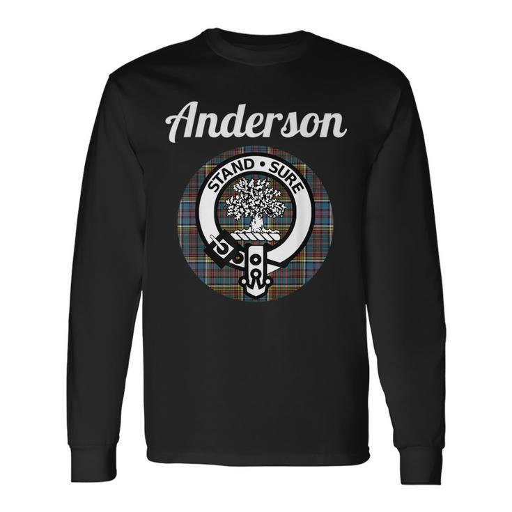 Anderson Clan Scottish Name Coat Of Arms Tartan Anderson Long Sleeve T-Shirt