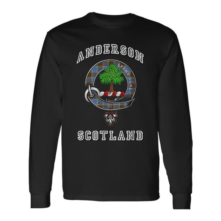 Anderson Tartan Clan Badge Athletic Style Anderson Long Sleeve T-Shirt
