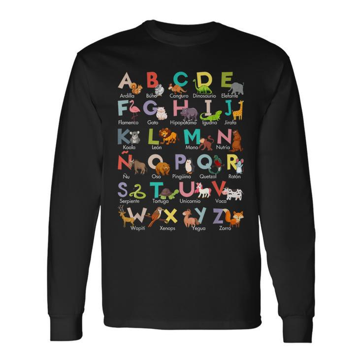 Animal Alphabet Abcs Spanish Learning Long Sleeve T-Shirt