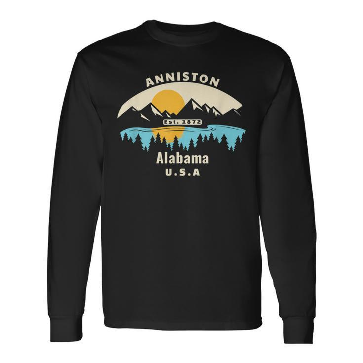 Anniston Alabama Souvenir Mountain Sunset River Long Sleeve T-Shirt