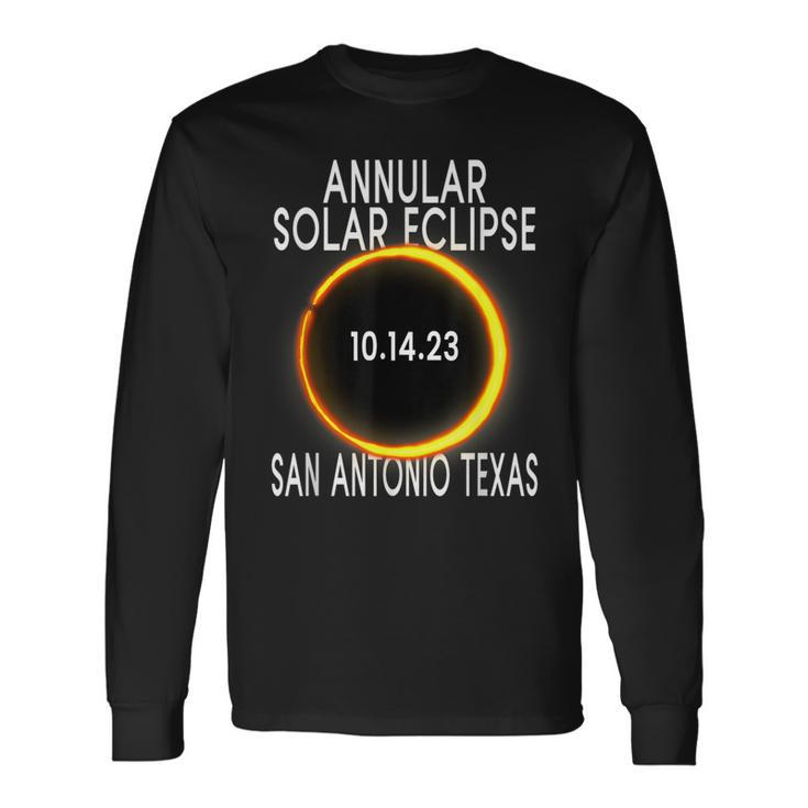 Annular Solar Eclipse 2023 San Antonio Texas Long Sleeve T-Shirt
