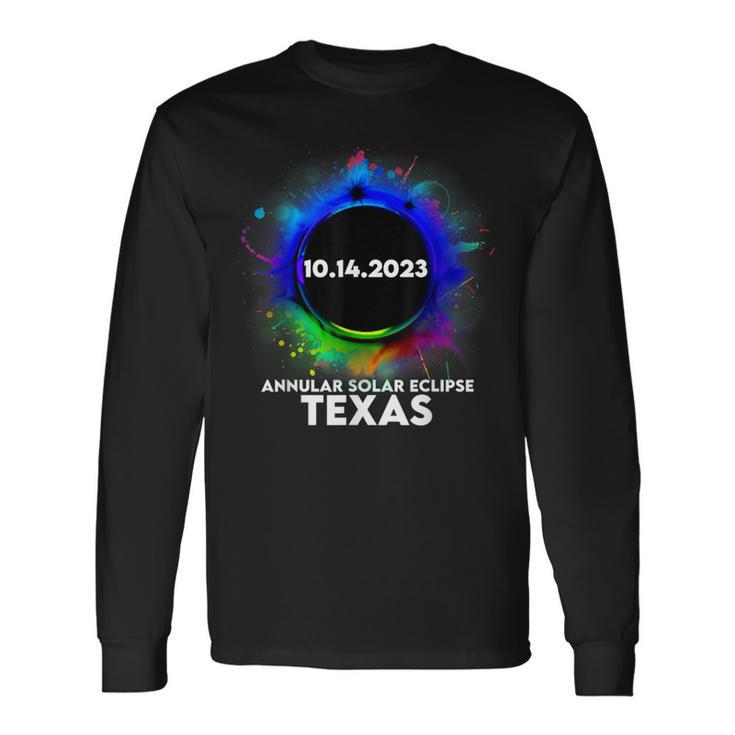 Annular Solar Eclipse October 14 2023 Texas Long Sleeve T-Shirt