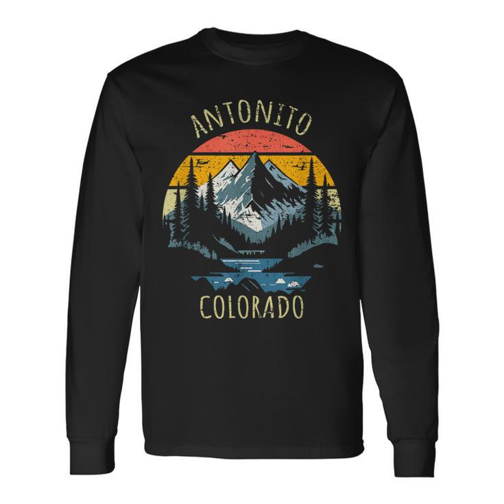 Antonito Colorado Usa Retro Mountain Vintage Style Long Sleeve T-Shirt