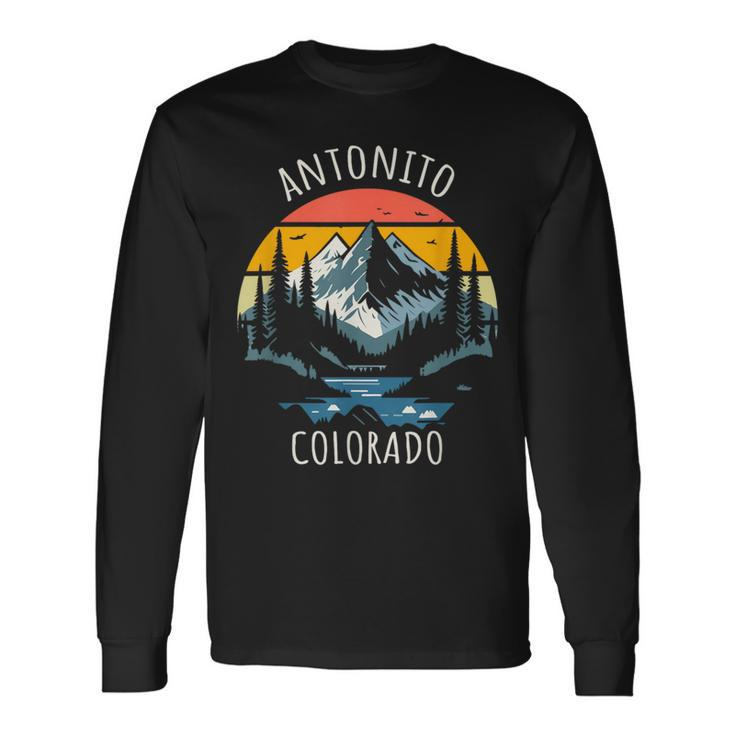 Antonito Colorado Usa Retro Style Mountain Long Sleeve T-Shirt