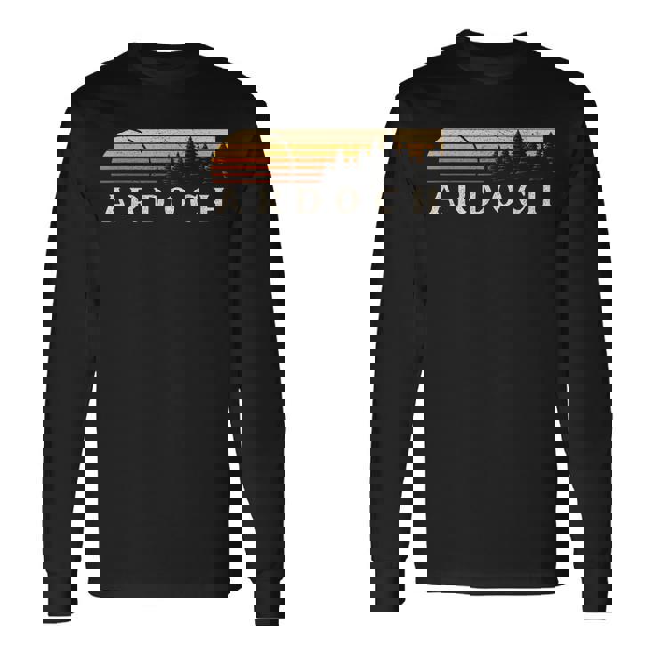 Ardoch Nd Vintage Evergreen Sunset Eighties Retro Long Sleeve T-Shirt
