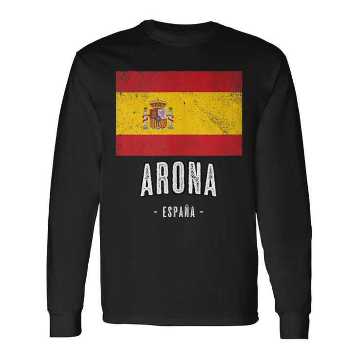 Arona Spain Es Flag City Top Bandera Ropa Long Sleeve T-Shirt