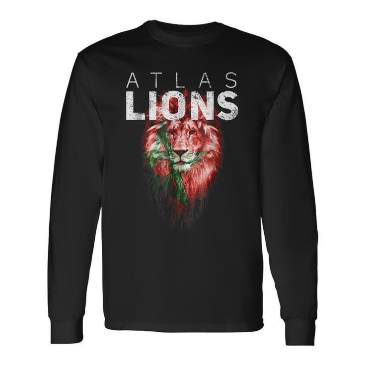 Atlas Lions Morocco Soccer Flag Football Long Sleeve T-Shirt T-Shirt