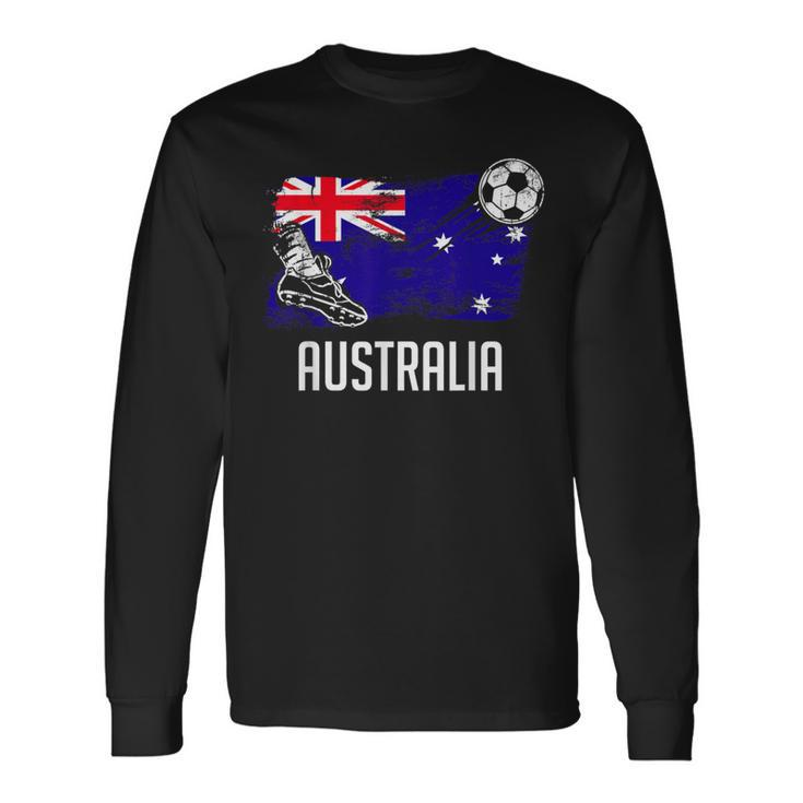 Australia Flag Jersey Australian Soccer Team Australian Long Sleeve T-Shirt