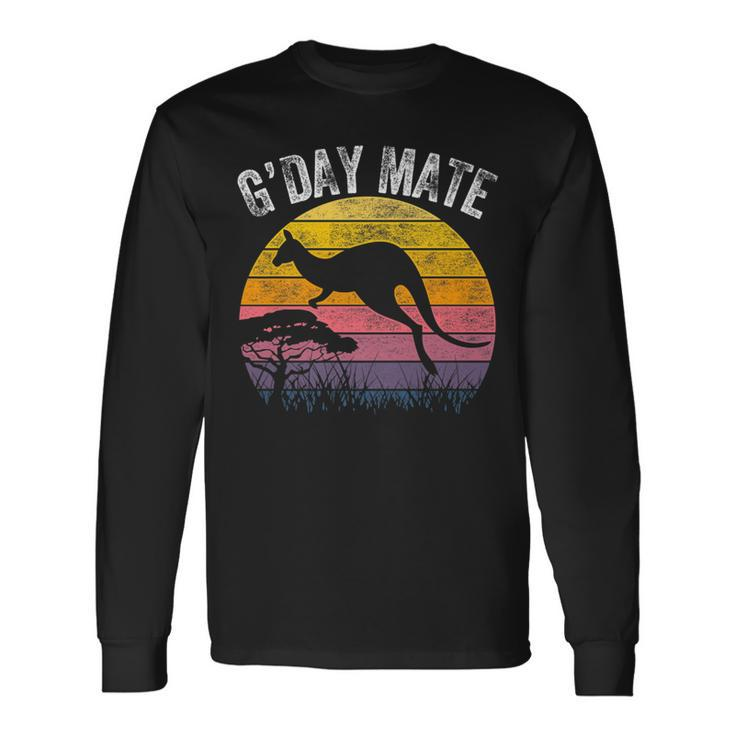 Australia Gday Mate Kangaroo Australian Symbol Long Sleeve T-Shirt