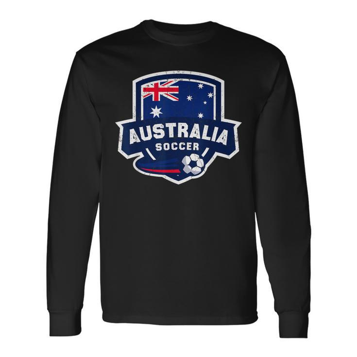 Australia Soccer Team Lover Australian Flag Patriotic Bo Long Sleeve T-Shirt