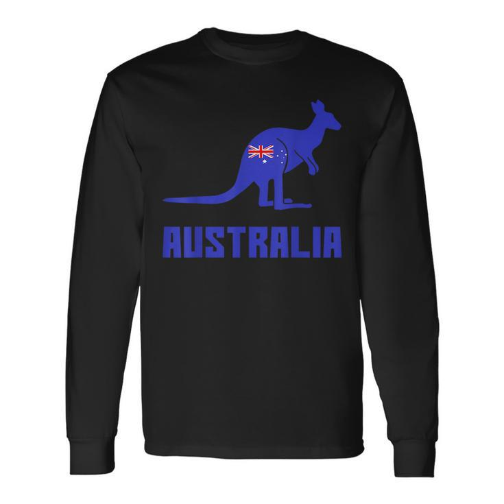Australian Kangaroo Australia Flag Tourists Idea Long Sleeve T-Shirt T-Shirt