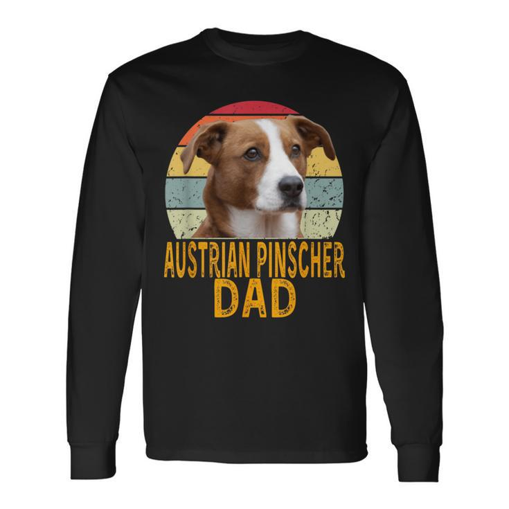 Austrian Pinscher Dog Dad Retro My Dogs Are My Cardio Long Sleeve T-Shirt