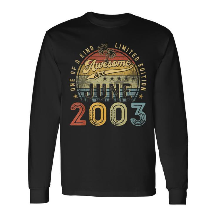 Awesome Since June 2003 Vintage 20Th Birthday Party Retro Long Sleeve T-Shirt