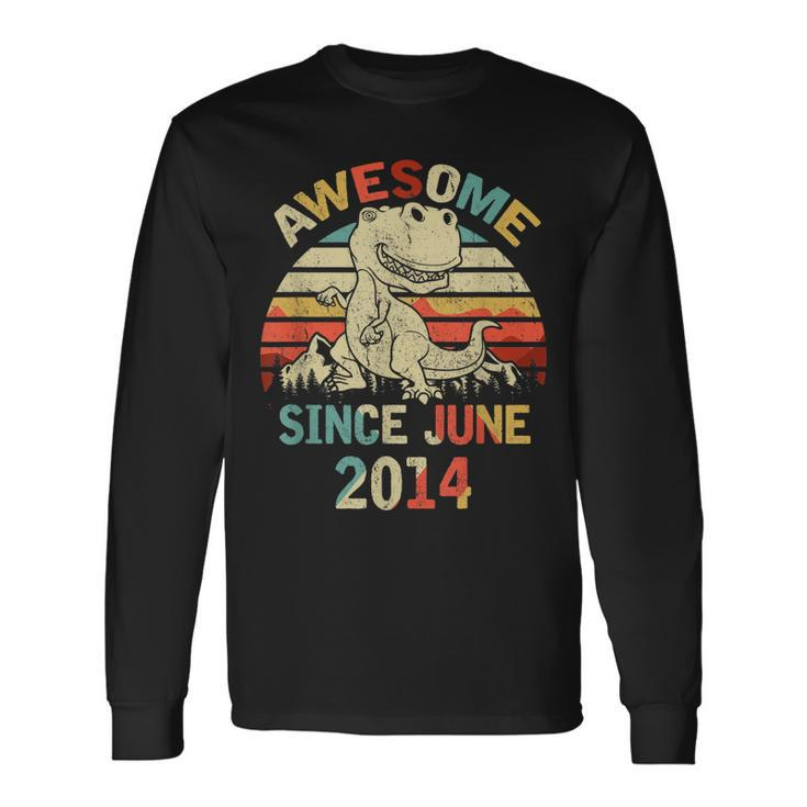 Awesome Since June 2014 5Th Dinosaur Birthday Long Sleeve T-Shirt