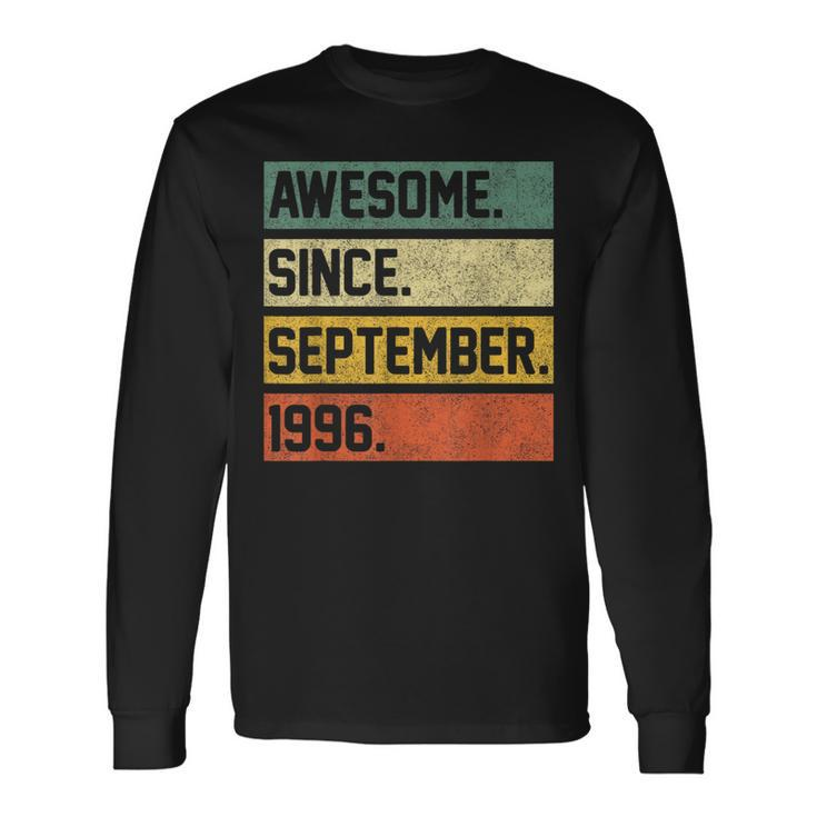 Awesome Since September 1996 27 Years Old 27Th Birthday Long Sleeve T-Shirt