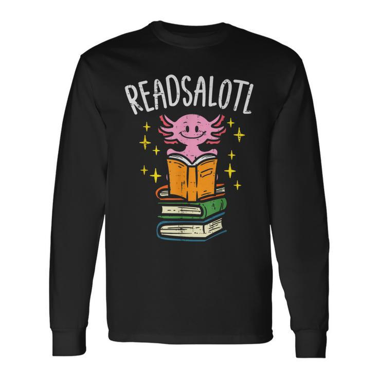 Axolotl Books Readsalotl Reading Bookworm Boys Girls Reading Long Sleeve T-Shirt T-Shirt
