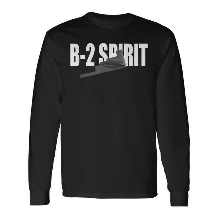 B-2 Spirit Bomber Airplane Long Sleeve T-Shirt