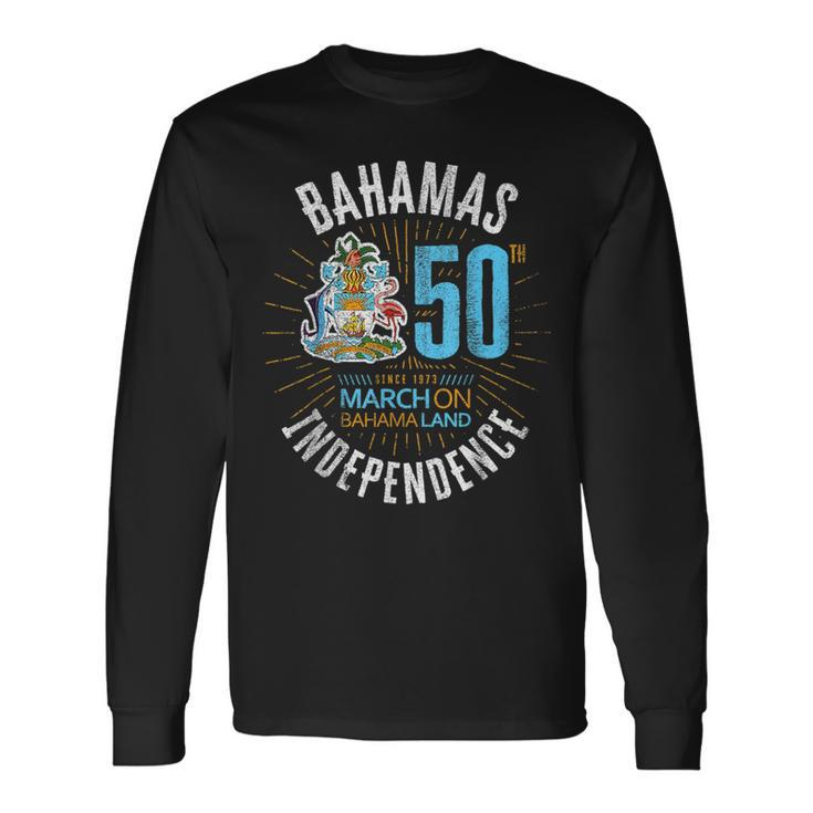Bahamas 50Th Independence Bahamian Flag Nassau Bahamas Flag Long Sleeve T-Shirt Gifts ideas