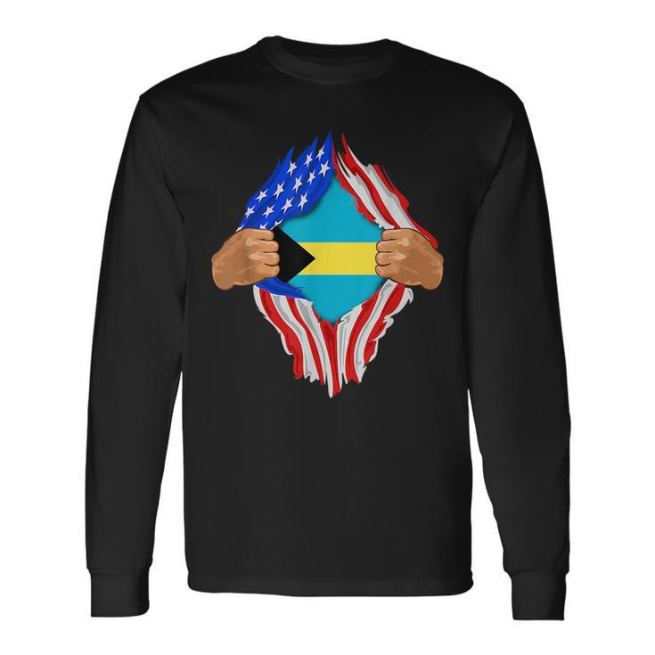 Bahamian Blood Inside Me The Bahamas Flag Bahamas Long Sleeve T-Shirt T-Shirt