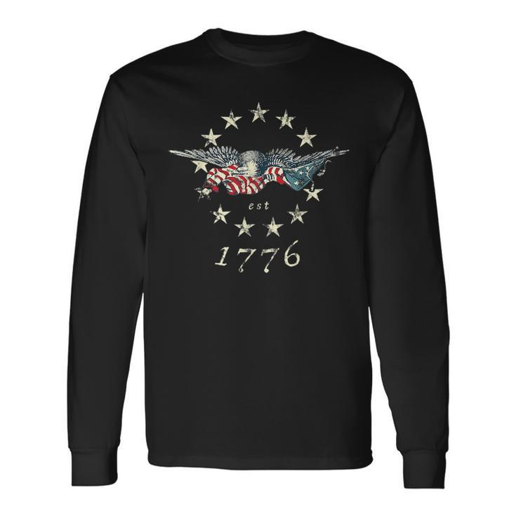 Bald Eagle Flag Vintage 1776 Long Sleeve T-Shirt