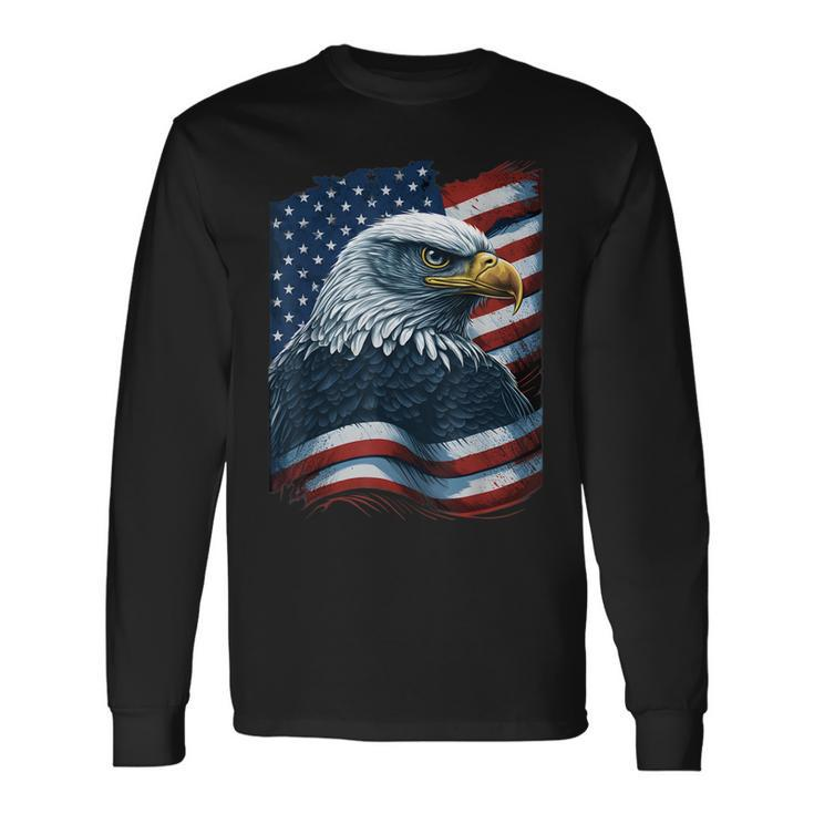 Bald Eagle Proud Patriotic American Us Flag 4Th Of July Long Sleeve T-Shirt T-Shirt