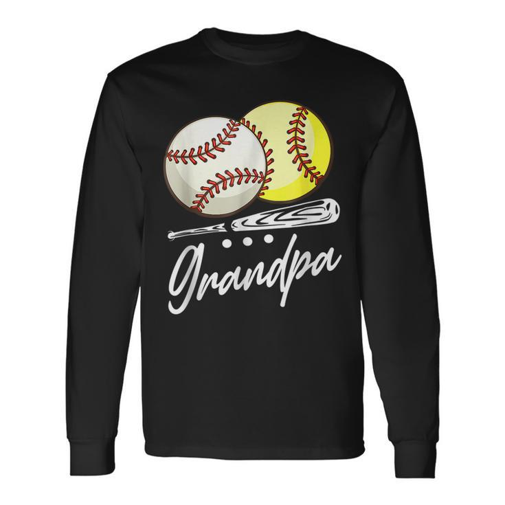 Ball Grandpa Baseball Softball Long Sleeve T-Shirt T-Shirt