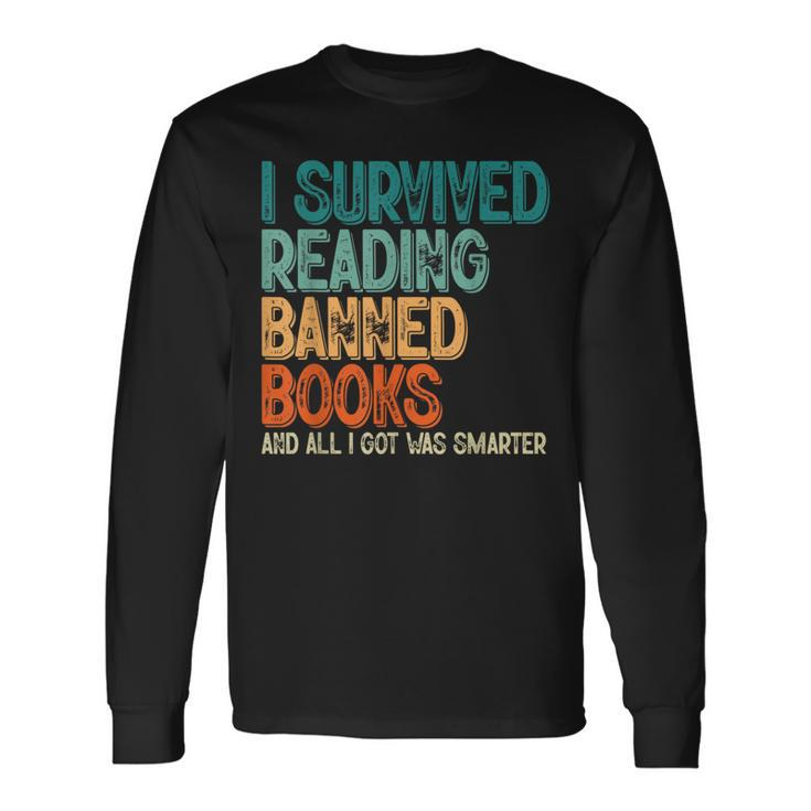 Im With The Banned I Survived Reading Banned Books Long Sleeve T-Shirt Gifts ideas