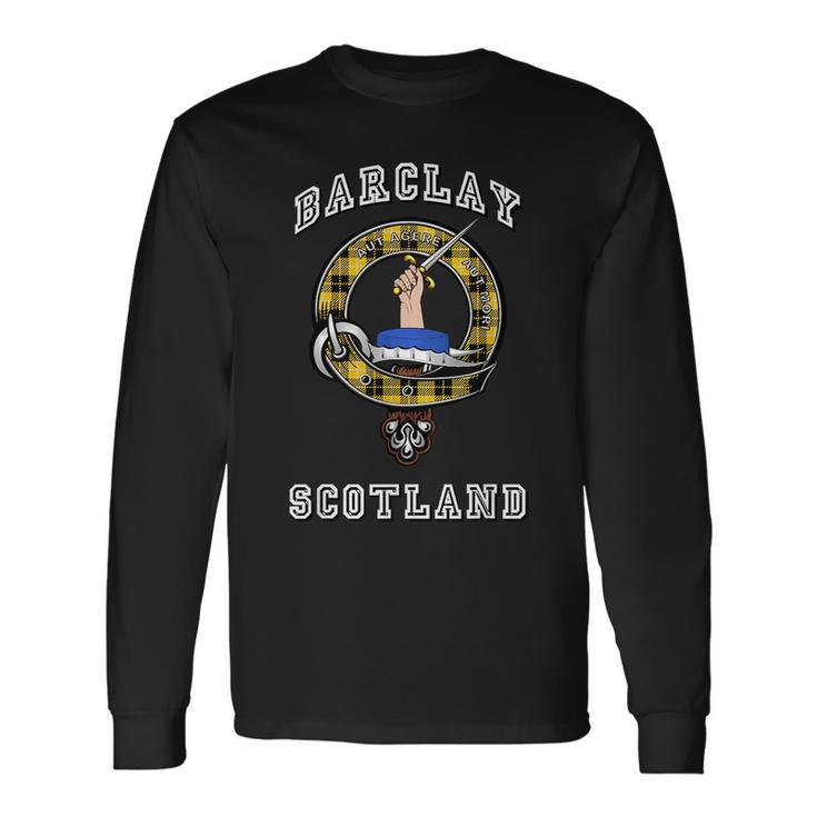 Barclay Tartan Clan Badge Athletic Style Long Sleeve T-Shirt